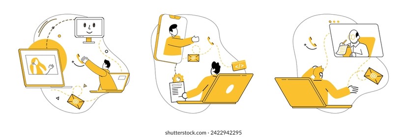 Team collaboration vector illustration. Brainstorming sparks creativity, turning challenges into innovative solutions for team Achieve corporate goals through strategic cooperation