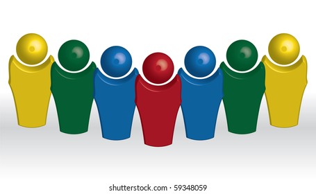 Team color vector - rendered illustration