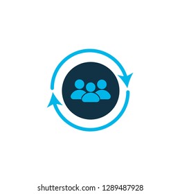 Team communication icon colored symbol. Premium quality isolated community element in trendy style.