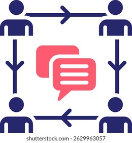 Team Communication Icon Fill Vector Illustration