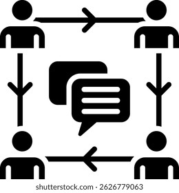 Team Communication Icon Glyph Vector Illustration