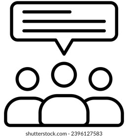 Ilustración vectorial de la línea de icono de comunicación de equipo