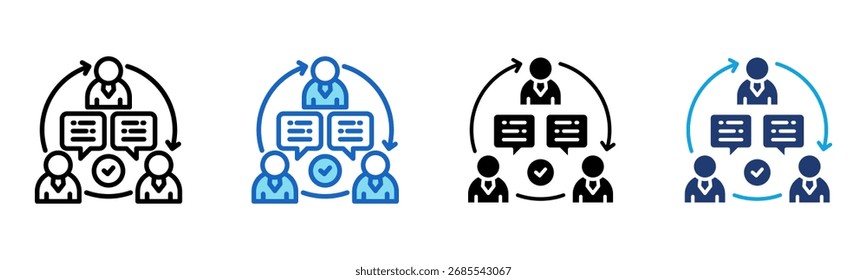 Icono de comunicación de Equipo Multi Style Ilustración vectorial