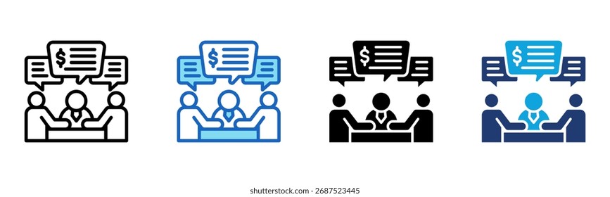 Team Communication icon Multi Style Vector Illustration