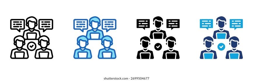 Icono de comunicación de Equipo Multi Style Ilustración vectorial