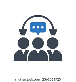 Team Communication Icon On White Background