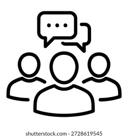 Icono de comunicación del Equipo que representa la colaboración y la discusión entre los miembros del grupo