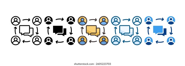 Team Communication Icon Set Multiple Style Collection