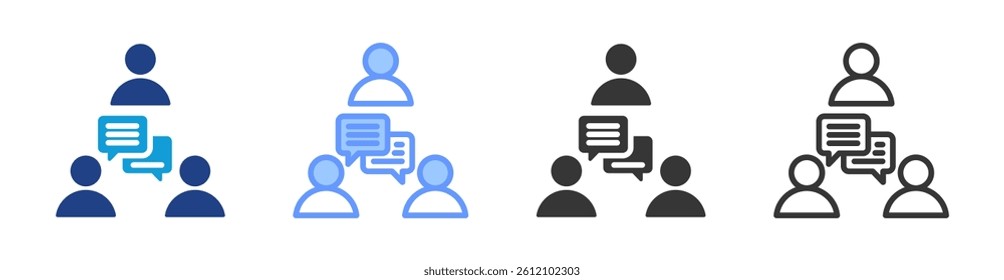 Team Communication icon set multiple style collection