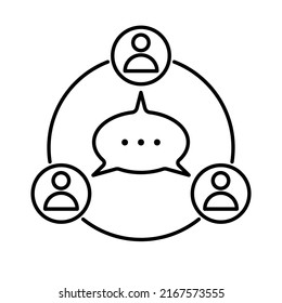 Ilustración vectorial de línea de comunicación de equipo