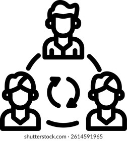 Team Communication Line Vector Icon Design