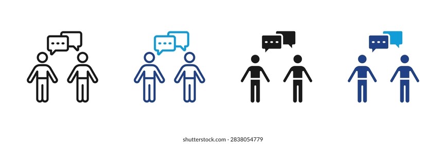 Team Communication Web icon with multiple style collection