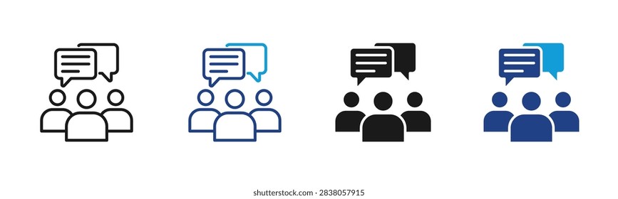Team Communication Web icon with multiple style collection