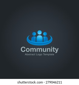 Team Community Partners logo template on dark background. Social Network Corporate branding identity
