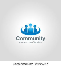 Team Community Partners logo template. Social Network Corporate branding identity