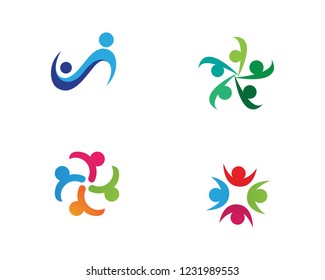 Team community unity group logo vector