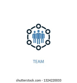 team concept 2 colored icon. Simple blue element illustration. team concept symbol design. Can be used for web and mobile UI/UX