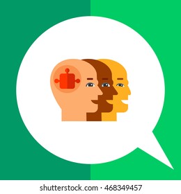 Team Concept Icon with Three Bald Heads