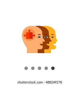 Team Concept Icon with Three Bald Heads