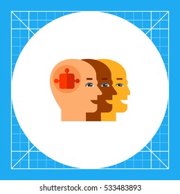 Team Concept Icon with Three Bald Heads