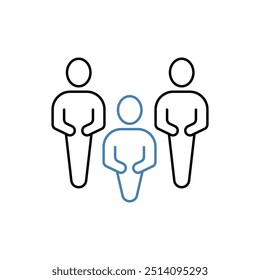 ícone da linha de conceito de equipe. Ilustração de elemento simples. design de símbolo de esboço de conceito de equipe.