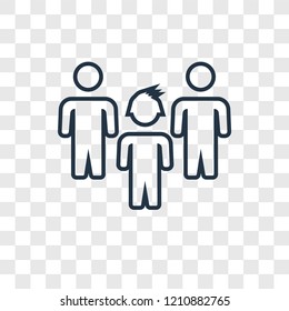 Team concept vector linear icon isolated on transparent background, Team concept transparency concept in outline style