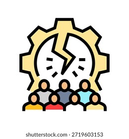 team conflicts startup color icon vector. team conflicts startup sign. isolated symbol illustration