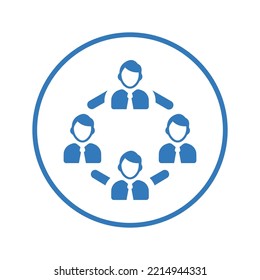 Team Connect icon. Blue color design.
