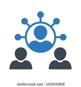team connection glyph colour vector icon