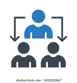team connection glyph colour vector icon