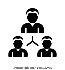 team connection glyph flat vector icon