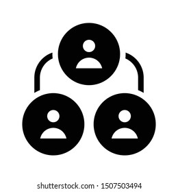 team connection glyph flat vector icon