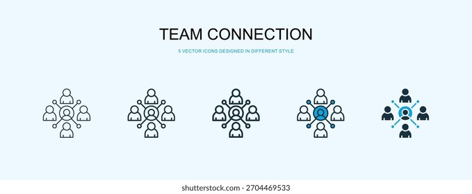 Ícone de Conexão de Equipe Ilustração de Vetor de Estilo Diferente