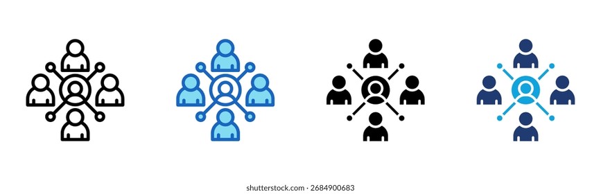 Icono de conexión de Equipo Multi Style Ilustración vectorial