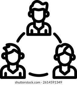 Team Contribution Line Vector Icon Design