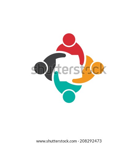 Team convention 4 image. Group of people. Vector icon