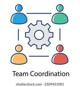 Icono de coordinación de Equipo con trazo editable.
