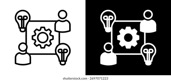 Icono de coordinación de Equipo Ilustración vectorial mixta