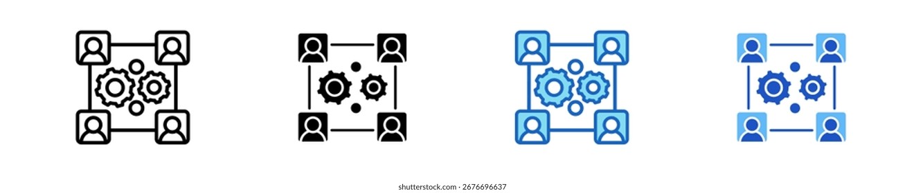 Team Coordination Icon Set Multiple Style Collection