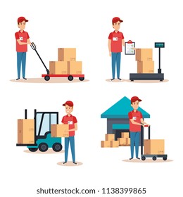 team couriers characters delivery service