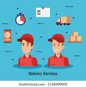 team couriers characters delivery service