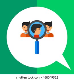 Team Creation Concept Icon with Magnifier