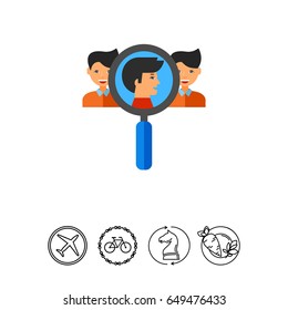 Team Creation Concept Icon with Magnifier