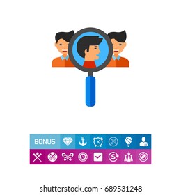 Team Creation Concept Icon with Magnifier