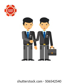 Team Creation Concept Icon with Two Men