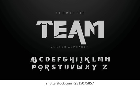 Team Creative font. Modern abstract digital tech font. Logo creative font, type, technology, movie, digital, music, movie. Fonts and illustration in vector format.