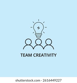 Team Creativity Icon Innovation, Brainstorming, Collaboration and Group Idea Concept Design