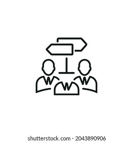 Teamentscheidungssymbol, Vektorsymbol für Teamentscheidungen, Vektorgrafik