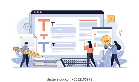 Equipe de designers colaborando em projetos de desenvolvimento e criação de conteúdo de sites
