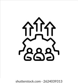 team development outline icon. team growth line art illustration.
